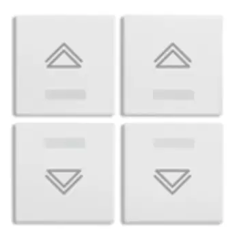 20841.4.B 4 половинки одномодульной клавиши с символом "регулятор", белые Vimar Eikon