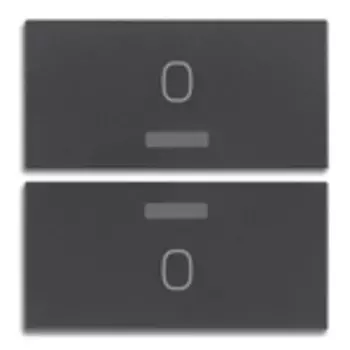 20842.0 2 половинки двухмодульной клавиши с символом "о", серые Vimar Eikon