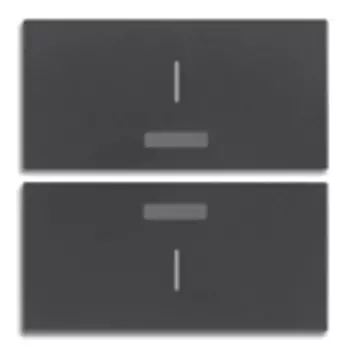 20842.1 2 половинки двухмодульной клавиши с символом "i", серые Vimar Eikon