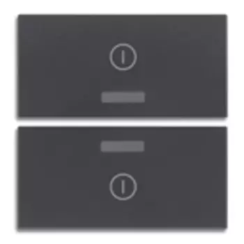 20842.2 2 половинки двухмодульной клавиши с символом "io", серые Vimar Eikon