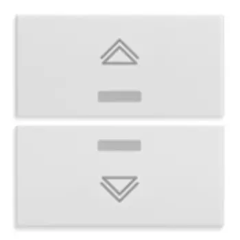 20842.4.B 2 половинки двухмодульной клавиши с символом "регулятор", белые Vimar Eikon