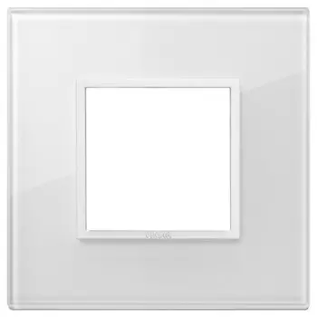 21642.87 Рамка Eikon Evo белый бриллиант стекло 2 модуля Vimar