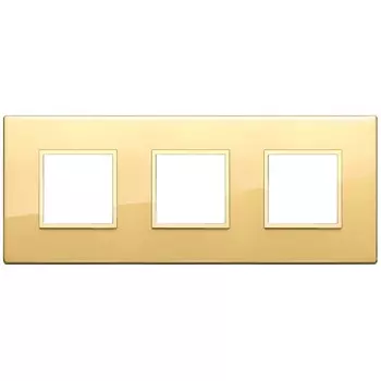 21644.G09 Рамка Eikon Evo полированное золото, включая рамку 6 (2+2+2) модулей Vimar