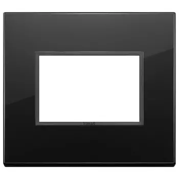 21653.88 Рамка Eikon Evo Черный бриллиант стекло 3-модульная Vimar