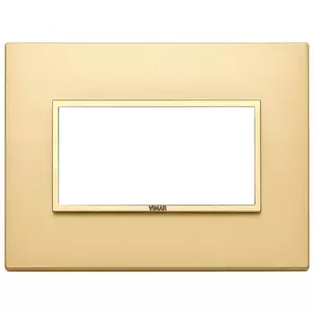21654.G10 Рамка Eikon Evo сатинированное золото, включая рамку 4 модуля Vimar