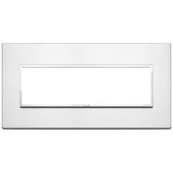 21657.01 Рамка Eikon Evo Бриллиантовый алюминий 7 модулей Vimar