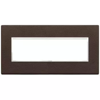 21657.22 Рамка Eikon Evo табак натуральная кожа 7 модулей Vimar