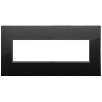21657.88 Рамка Eikon Evo Черный бриллиант стекло 7 модулей Vimar