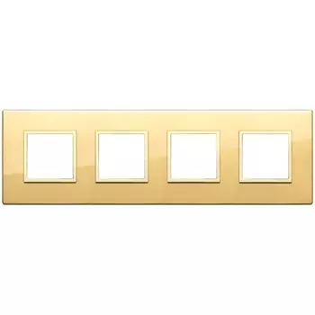 21669.G09 Рамка Eikon Evo на 8 (2+2+2+2) модулей, полированное золото, включая рамку Vimar