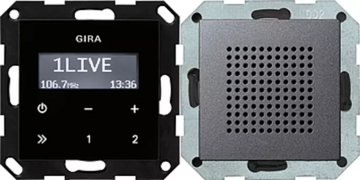 228028 Радио скрытого монтажа RDS Антрацит Gira