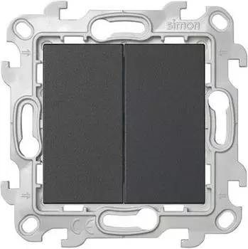 2410397-038 Двухклавишный переключатель, графит Simon 24