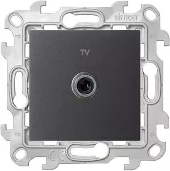 2410475-038 ТВ розетка проходная, графит Simon 24