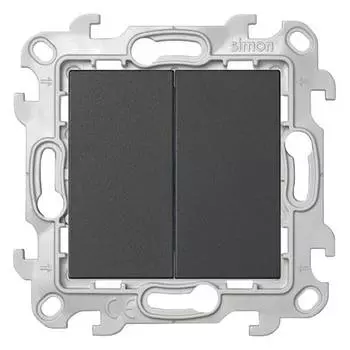 2450398-038 Двухклавишный выключатель, графит Simon 24