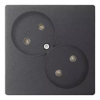 2450457-038 Розекта 2х2К без защ штор, графит Simon 24