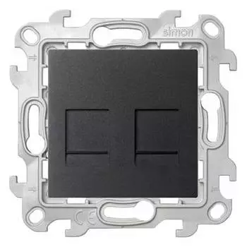 2450593-038 Розетка 2хRJ45 кат 5е UTP, графит Simon 24