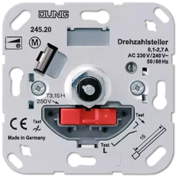 245.20 Регулятор частоты вращения с кнопочным выключателем (ток 0.1 -2.3A) Jung
