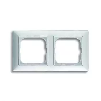 2512-94-507 Рамка с декоративной накладкой Basic 55 Альпийский белый 2-постовая ABB