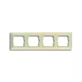 2514-92-507 Рамка с декоративной накладкой Basic 55 Слоновая кость 4-постовая ABB