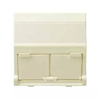 27086-32 Адаптер со шторками на 2 коннектора AMP (UTP, FTP), SYSTYMAX (RJ12, UTP), широкий модуль, Simon 27, слоно