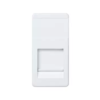 27087-34 Адаптер со шторками на 1 коннектор AMP (UTP, FTP, RJ12), узкий модуль, Simon 27, белый