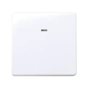 27102-65 Выключатель однополюсный с контрольной подсветкой, 10А 250В, широкий модуль, Simon 27, белый