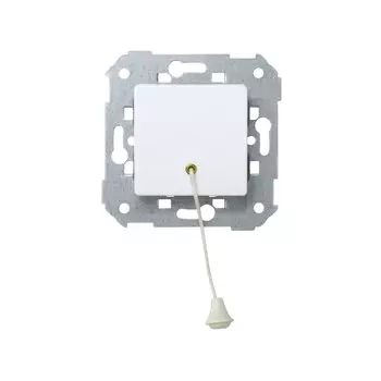 27153-65 Выключатель одноклавишный кнопочный со шнуром, 10А 230В, широкий модуль, Simon 27, белый