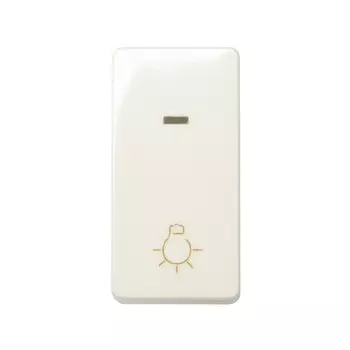 27161-61 Выключатель одноклавишный кнопочный с подсветкой, с пиктограммой "лампа", узкий модуль, 10А 250В, S2