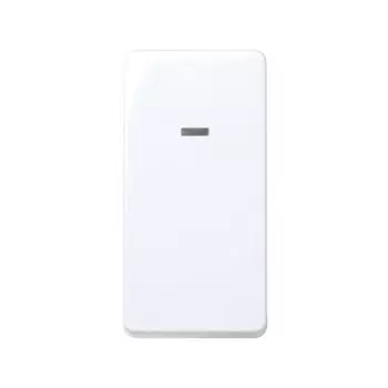 27254-64 Выключатель одноклавишный проходной с 3-х мест с подсветкой, 10А 250В, узкий модуль, Simon 27, белый