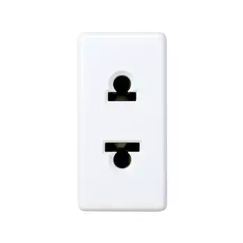 27438-34 Розетка двухполюсная без заземления, евро-американский стандарт, 16А 250В, Simon 27, белый