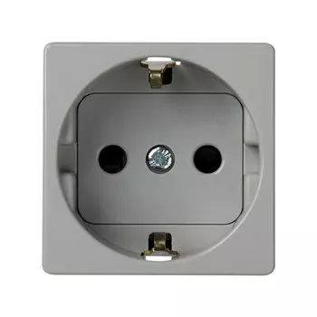 27472-67 Розетка двухполюсная с заземлением, с защитными шторками, винтовой зажим, 16А 250В, широкий модуль,