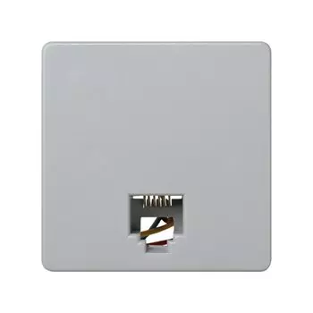 27481-37 Розетка телефонная RJ-12, 6 контактов, широкий модуль, Simon 27, серый