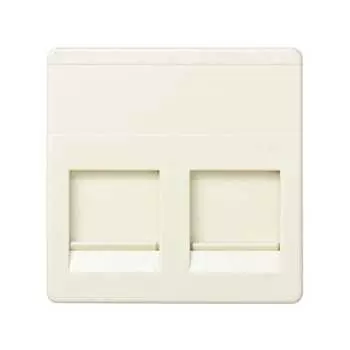 27486-32 Адаптер со шторками на 2 коннектора AMP (UTP, FTP, RJ12), широкий модуль, Simon 27, слоновая кость