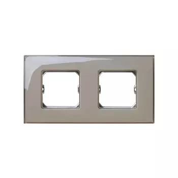 27772-34 Рамка декоративная, 2 поста, (+суппорт), Simon 27 Neos, Глянец, дымчатое стекло
