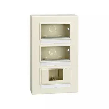 27864-32 Коробка на 4 механизма 27 серии и 1 автоматич. выключателя, накладной монтаж, 250х150х60мм, слоновая