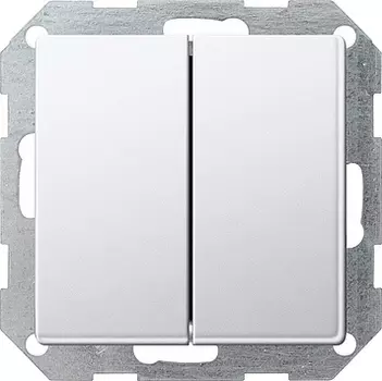 2861201 2-х клавишный выключатель с самовозвратом вертикальный перекрестный Белый Gira E22