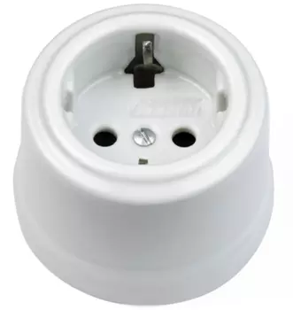 30202112 Розетка 2К+З со шторками фарфор голубой декор Fontini