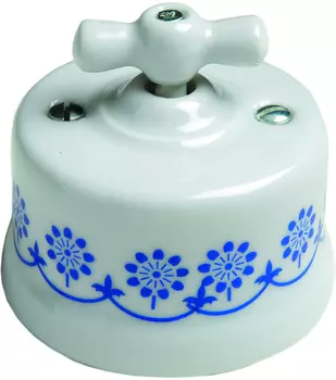 30333112 Двухполюсный выключатель, перекл-ль керамика,синий Fontini