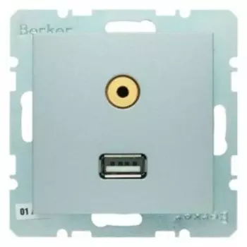 3315391404 BMO USB/3.5mm AUDIO B.x цвет: алюминевый матовый Berker