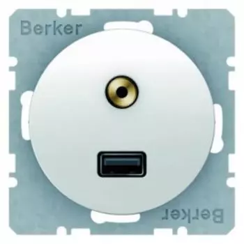3315392089 BMO USB/3.5mm AUDIO, R.1, цвет: полярная белезна Berker