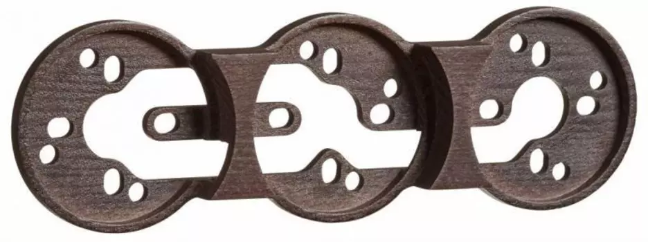 33813802 Рамка 3-ная узкая накладной монтаж, дерево махагон Fontini DO