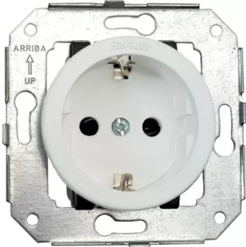 35212032 Розетка с заземл.контакт., со шторками, коричневый Fontini