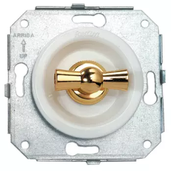 35328162 Поворотная кнопка 10A, дерево/белый Fontini