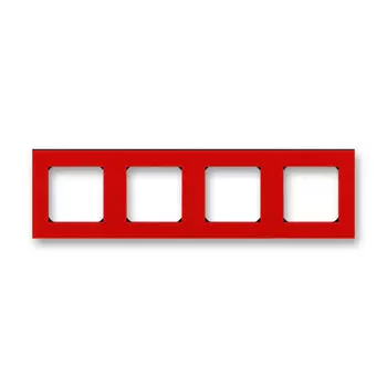 3901H-A05040 65W Рамка ABB Levit Красный / Дымчатый чёрный 4-постовая 2CHH015040A6065