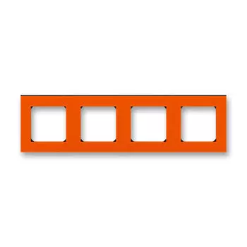 3901H-A05040 66W Рамка ABB Levit Оранжевый / Дымчатый чёрный 4-постовая 2CHH015040A6066