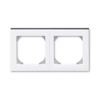 3901H-A05520 62 Рамка ABB Levit 55х55 для механизмов BJE Белый / Дымчатый чёрный 2-постовая 2CHH015520A4062