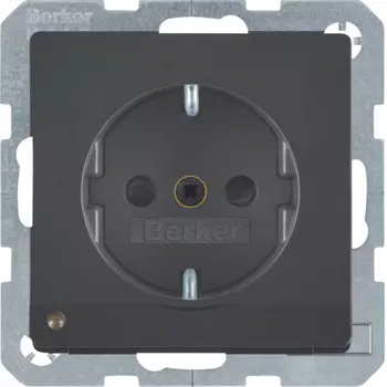 41096086 Розетка SCHUKO с подсветкой для ориентирования, Q,1/Q.3, цвет: антрацитовый Berker