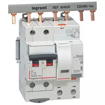 411157 Дифф.выключатель (УЗО) DX3 2П C10А 30MA-AC 4м, Legrand