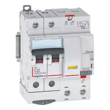 411161 Дифф.выключатель (УЗО) DX3 2П C32А 30MA-AC 4м, Legrand