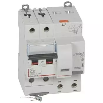 411175 Дифф.выключатель (УЗО) DX3 2П C32А 300MA-AC 4м, Legrand