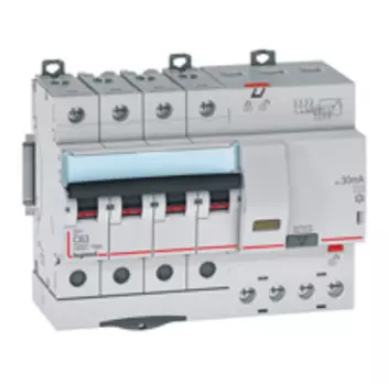 411191 Дифф.выключатель (УЗО) DX3 4П C50А 30MA-AC 7м, Legrand